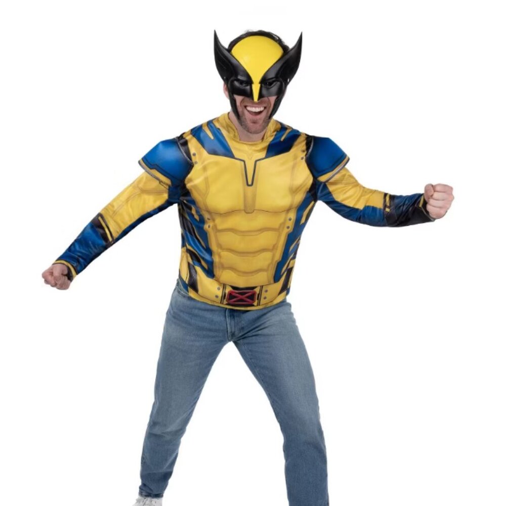 Mens Marvel Wolverine Halloween Costume Apparel Top & Mask Adult